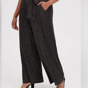 Torrid Luxe Metallic Spandex Sparkly Wide Leg Pants, 6X TALL
